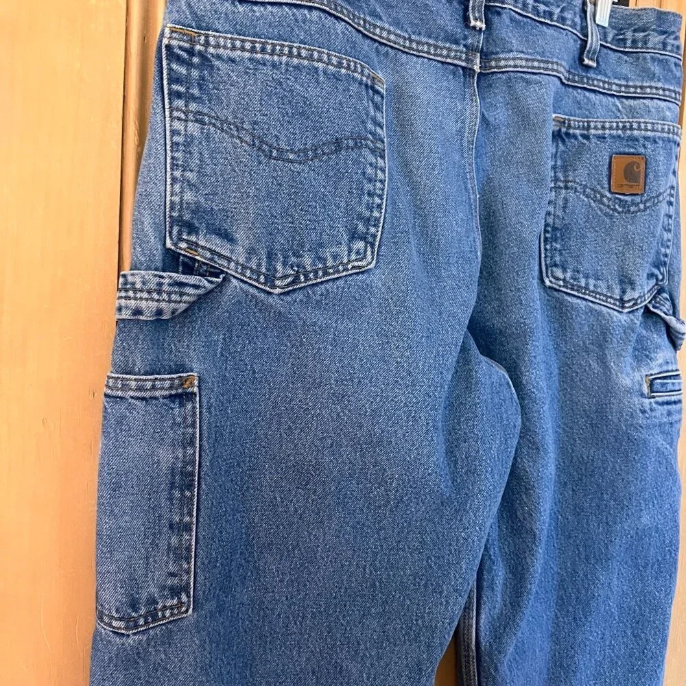 Carhartt Mens Carpenter Distressed Relaxed Fit Work Jeans Size 36x31 Blue AN EXC - Picture 11 of 12